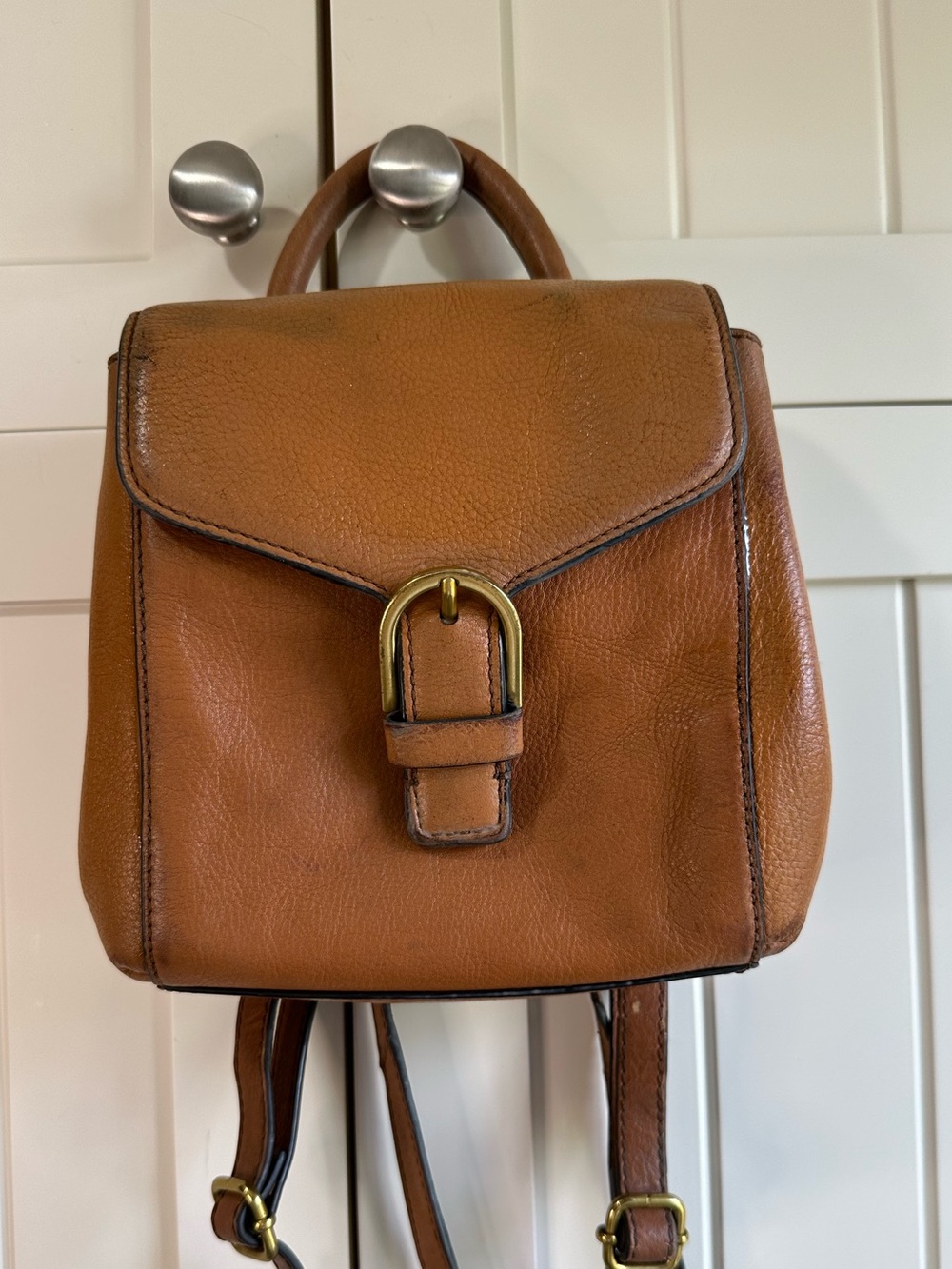 Fossil Leather Mini Backpack in Tan